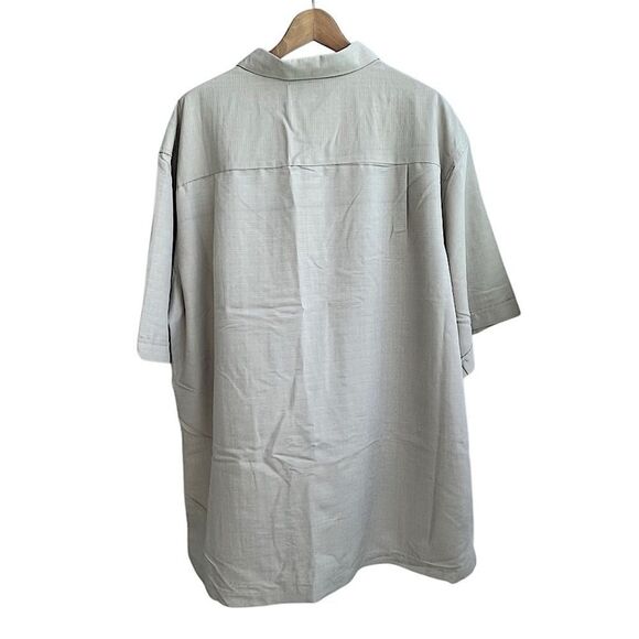 Cubavera Beige Embroidered Short Sleeve Button-Up Shirt 2XLT - Picture 5 of 10